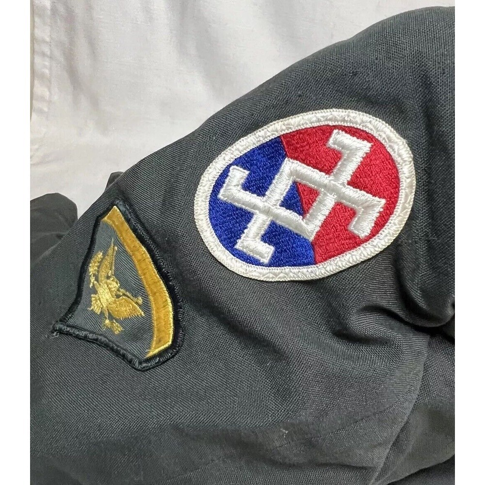 Size 42 S Class A Military Uniform Army Button Down Jacket W/ Patches WORN! - Picture 12 of 16